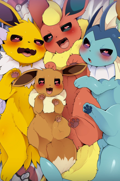 Portrait of eeveelutions-siblings